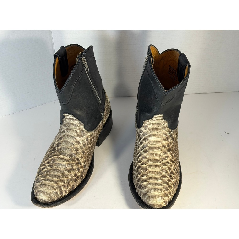 Freebird by Steven Desperado Snakeskin Leather Ankle Boots Black Natural Python